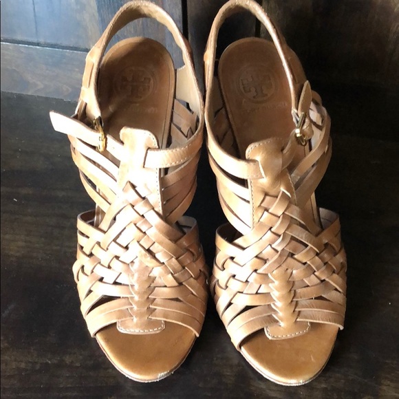 Tory Burch Braided Leather Wedges sz 8.5 - Picture 2 of 7